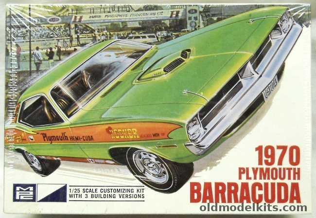 MPC 1/25 1970 Barracuda Plymouth - Build It Stock / High Rise Racing / George Barris Custom, 270-200 plastic model kit